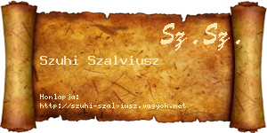 Szuhi Szalviusz névjegykártya